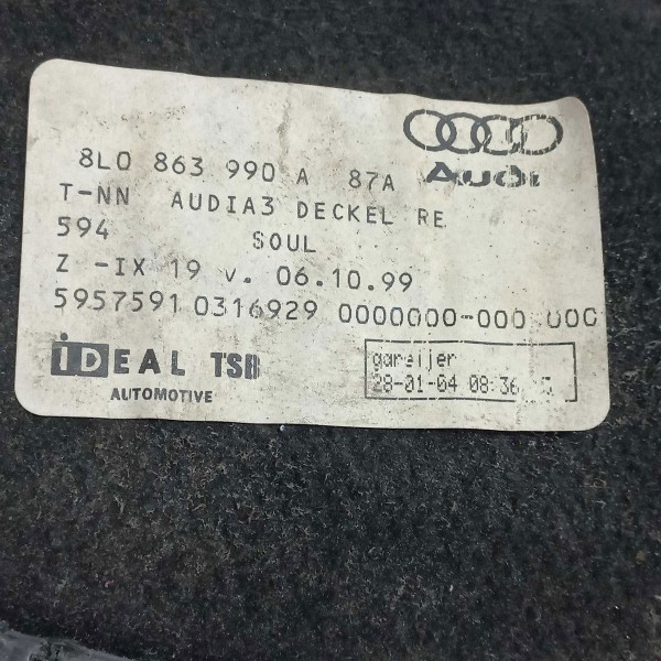 Tampa Acabamento Lateral Direito Porta Malas Audi A3 2002 03