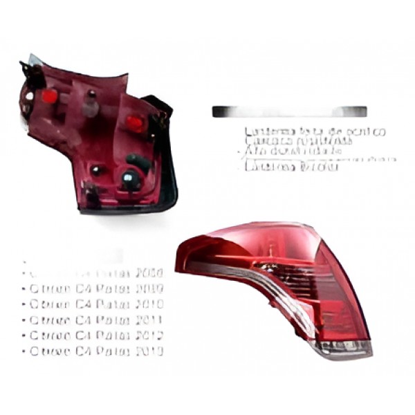 Lanterna Traseira Esquerda Citroen C4 Pallas 2008