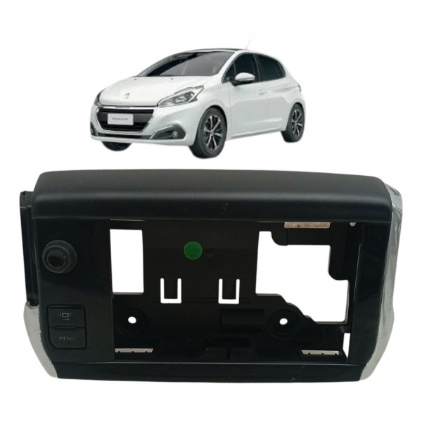 Moldura Comando Multimidia Peugeot 208 2015 2016 Detalhe