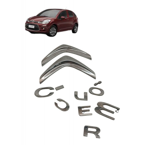 Logo Cromado Citroen C3 1.2 2018 Falta Letra T