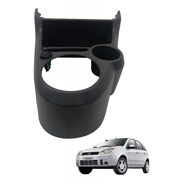 Moldura Console Central Tomada12v Ford Fiesta 2007 Detalhe
