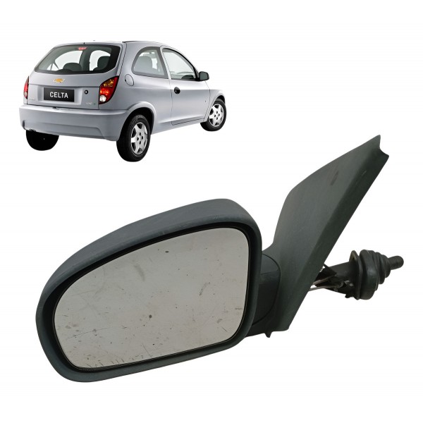 Retrovisor Manual Esquerdo Chevrolet Celta 2005 2006 Detalhe