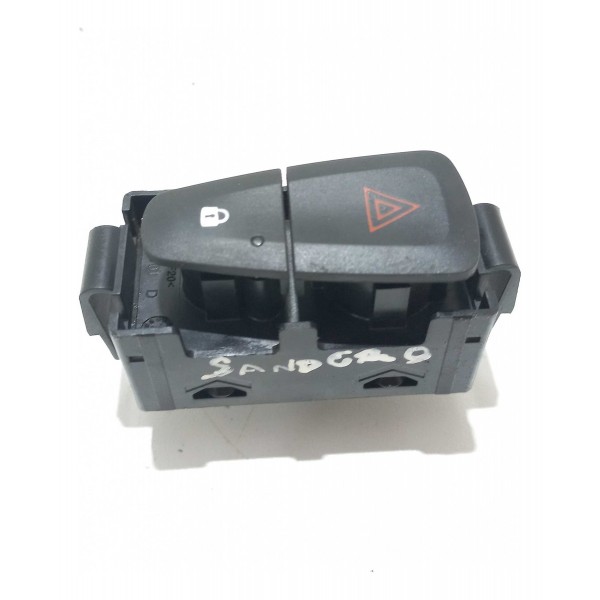 Botão Pisca Alerta Trava Porta Renault Sandero Preto