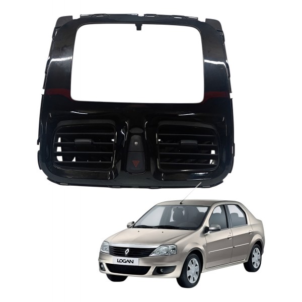 Moldura Painel Central Difusor Ar Renault Logan Sandero 2009 Moldura Painel Central Difusor Ar Renault Logan Sandero 2009
