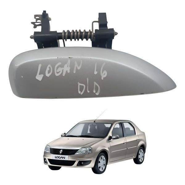 Maçaneta Externa Dianteira Direita Renault Logan 1.0 2009 - Prata - Dianteira