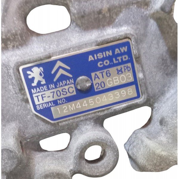 Caixa Câmbio Automático Peugeot 308 2.0 Tf 70 2013 2014 Caixa Câmbio Automático Peugeot 308 2.0 Tf 70 2013 2014