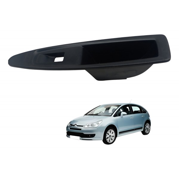 Moldura Botão Porta Traseira Esquerdo Citroen C4 Pallas 2009 - Preto