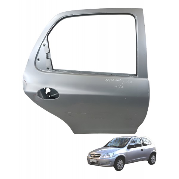 Porta Traseira Direita Chevrolet Celta 4p 2005 2006 Detalhe - Traseira - Direito - Prateado Porta Traseira Direita Chevrolet Celta 4p 2005 2006 Detalhe - Traseira - Direito - Prateado