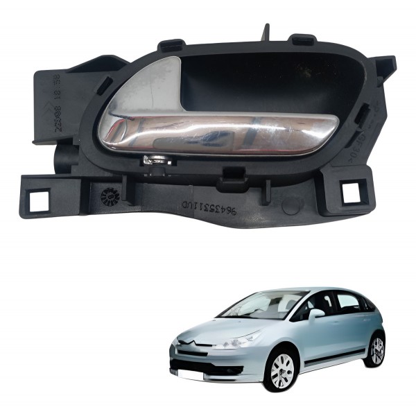 Maçaneta Interna Traseira Esquerda Citroen C4 Pallas 2008 - Prateado - Traseira