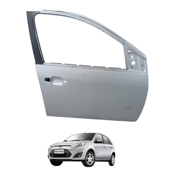 Porta Dianteira Direita Ford Fiesta 4p 2012 2013 Detalhe Direito Prateado Dianteira