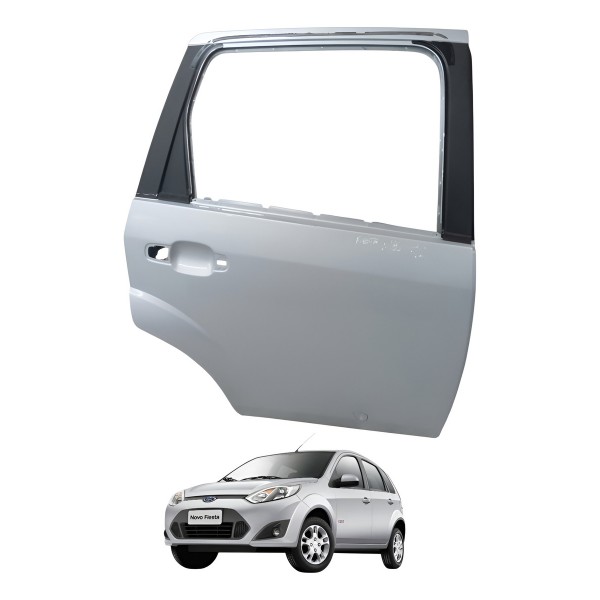 Porta Traseira Direita Ford Fiesta 4p 2012 2013 Detalhe Traseira Direito Prateado