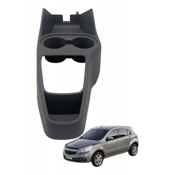 Moldura Console Central Porta Copos Gm Agile 2012 Detalhe Cinza