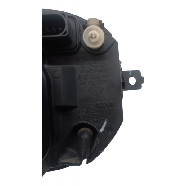 Farol Esquerdo Chery Qq  2011 2013 Detalhe Mascara Cromado Esquerdo/motorista