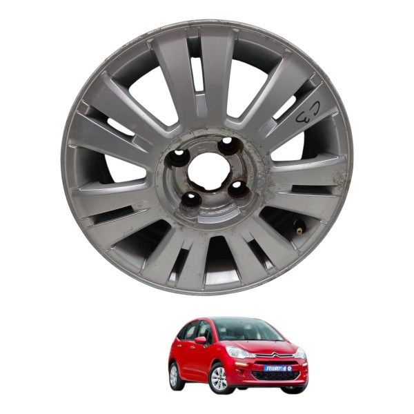 Roda Liga Aro 15 Prata Citroen C3 2010 9682972980