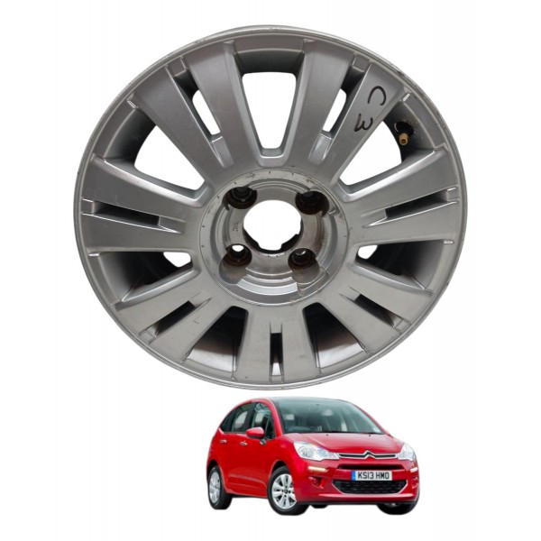Roda Liga Aro 15 Prata Citroen C3 2010 9682972980