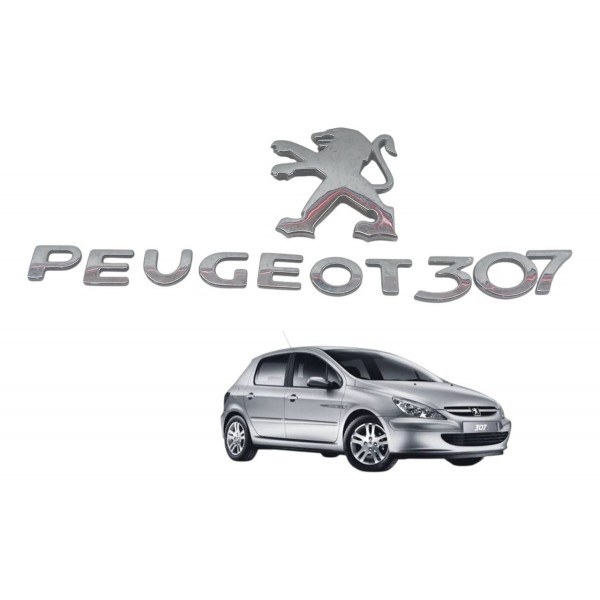 Kit Emblema Tampa Traseira Peugeot 307 2.0 2008 2009 2010