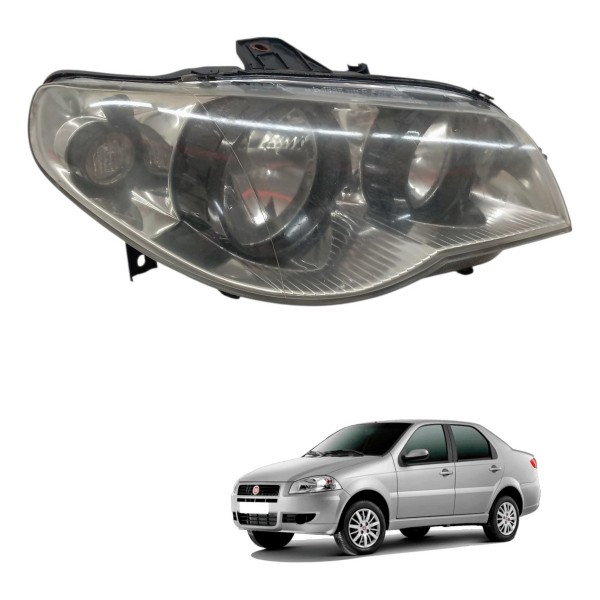 Farol Direito Foco Duplo Fiar Siena Palio 1.0 2008 2009 2010 Direito/passageiro