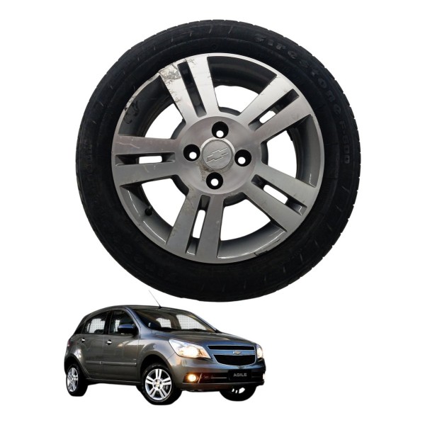 Roda Pneu 195/55r15 Firestone Gm Agile 2012 2013 Detalhe