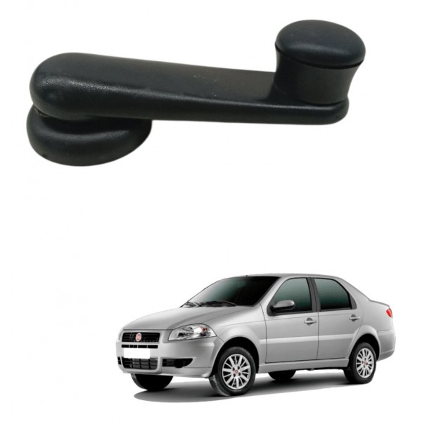 Manivela Vidro Manual Fiat Siena Palio Strada 2008 2009 Preto