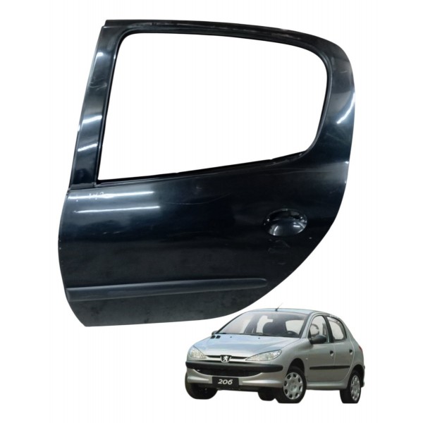 Porta Traseira Esquerda Peugeot 206 4p 2005 2006 Detalhe Traseira Esquerdo