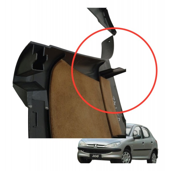 Moldura Direita Inferiror Coluna Peugeot 206 2005 Detalhe