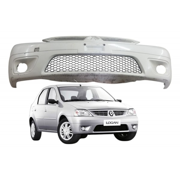 Parachoque Dianteiro Renault Logan 1.0 2008 2009 Detalhe Branco