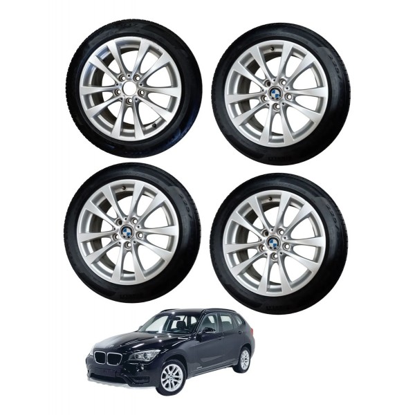 Jogo Roda Pneu 225/50 R17 Pirelli Powergift Bmw X1 2015 2016