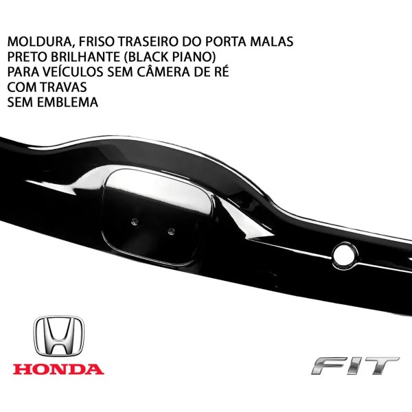Friso Moldura Acabamento Porta Malas Honda Fit 2015 Até 2021