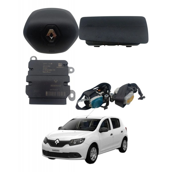 Kit Airbag Bolsa Volante Modulo Cinto Renault Sandero 2017