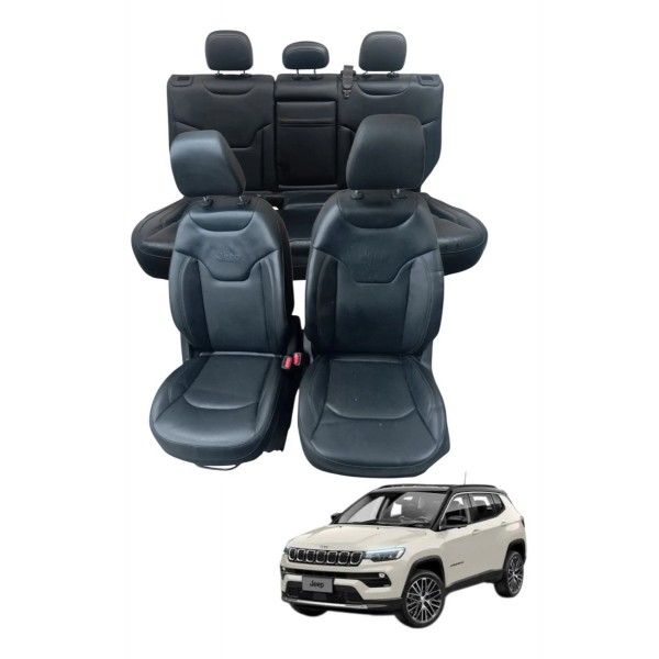 Jogo Banco Couro Jeep Compass 2.0 2022 2023 Preto