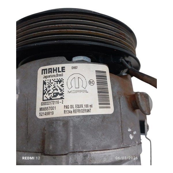 Compressor Ar Condicionado Fiat Mobi Uno Palio 2020 2021
